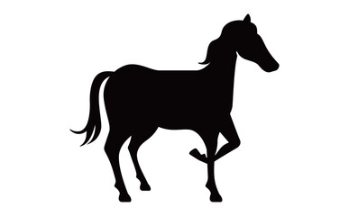 シンプルな馬のシルエット素材・モノクロデザイン