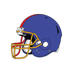 Fototapeta premium American Football Helmet Illustration on White Background