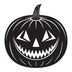 Spooky black and white jack-o-lantern halloween decoration