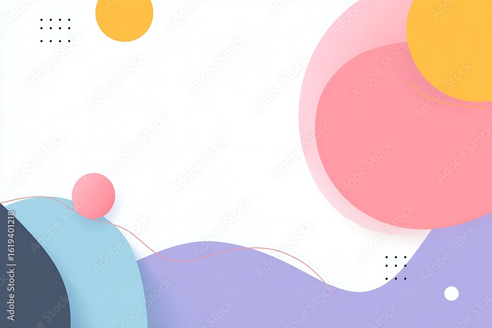 Poster vibrant abstract background featuring colorful overlapping shapes and organic forms with a modern mi