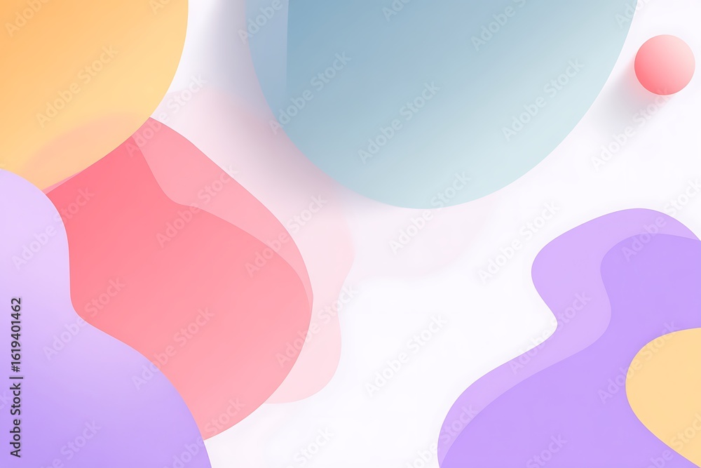 Poster abstract liquid shapes with soft pastel colors create a gentle and soothing visual backdrop ideal fo
