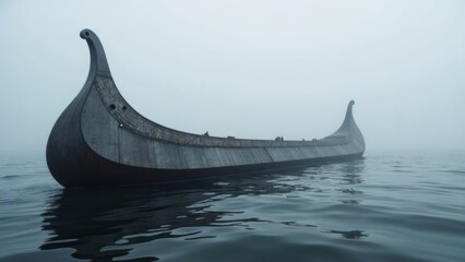Close up of minimalist ship art