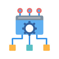 Data processing system with interconnected blocks and central mechanism