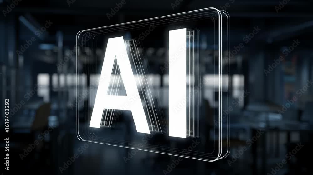 Poster autonomous ai agent concepts. a stylized representation of ai technology, showcasing modern digital 