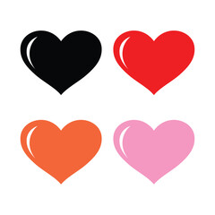 Set of heart love icon and elements
