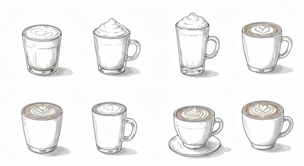 Hand-Drawn Coffee Drink Line Art Illustration