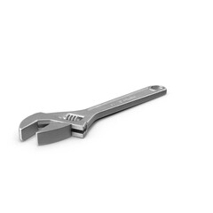 Obraz premium Angled adjustable metal wrench isolated on transparent background