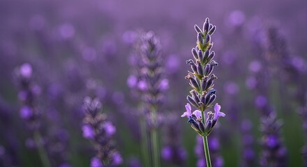Obraz premium Lush lavender field, soft focus