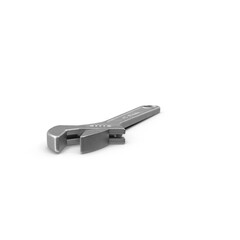 Obraz premium Angled adjustable metal wrench isolated on transparent background