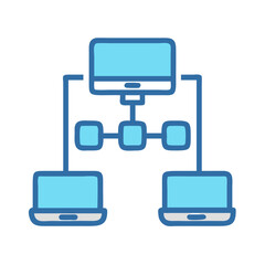 Network topology diagram showing connected devices in a simple design