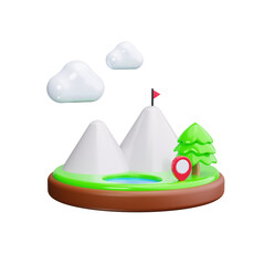 mountain 3d render icons