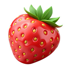Obraz premium 3d realistic strawberry isolated on transparent background