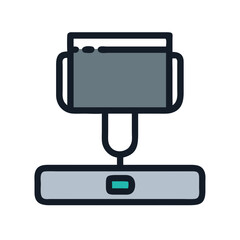 Stylized gray and black flat digital device icon