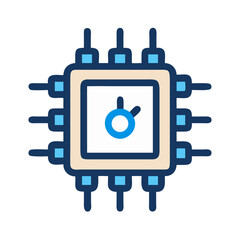 Digital Chip Icon Representing Artificial Intelligence Technology Integration
