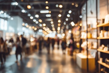 Blurred indoor market scene