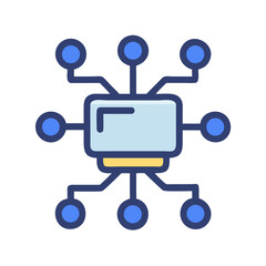 Fototapeta premium Abstract network icon symbolizing connection and data distribution
