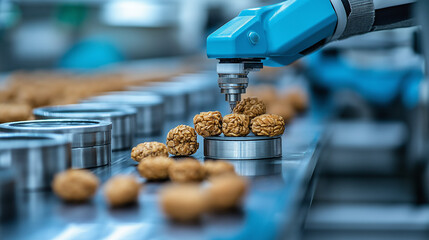 Articulated robotic arm assembling machinery parts with high precision
