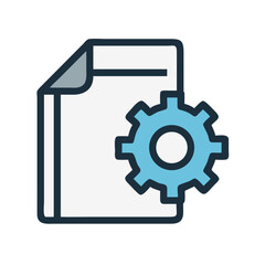 Document settings icon flat design for business workflow
