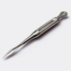 Sterile surgical scalpel with sharp edge, showcasing high-quality stainless steel craftsmanship on white backdrop 
