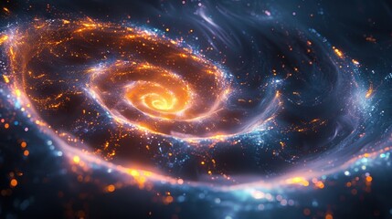 Obraz premium Abstract Spiral Galaxy with Glowing Nebula and Cosmic Dust