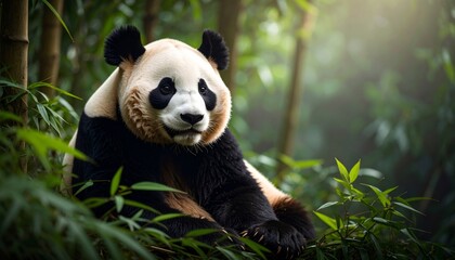 Panda Sitting Gracefully as the Queen of East Asia
