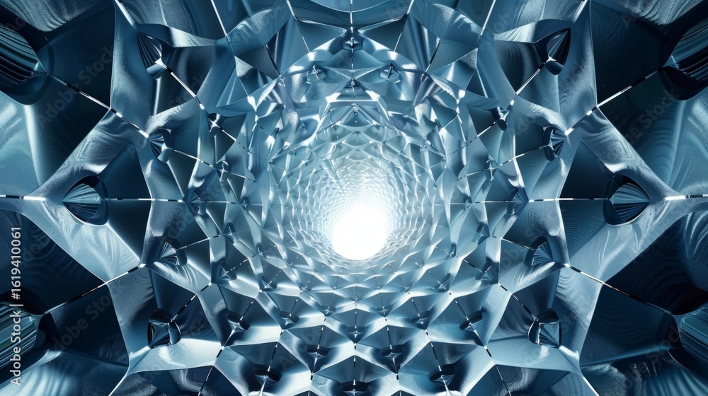 Poster a harmonious display of symmetrical stars arranged in concentric circles.