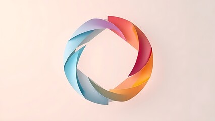 Abstract corporate unity concept featuring geometric shapes forming a harmonious circle.