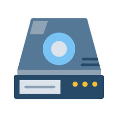 Fototapeta premium Flat design icon illustration of a tape drive device