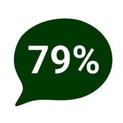 79% Persantage green and white frame discount icon
