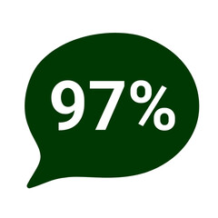 97% Persantage green and white frame discount icon
