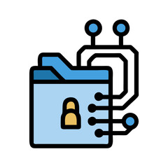 Stylized icon of a user profile inside a folder