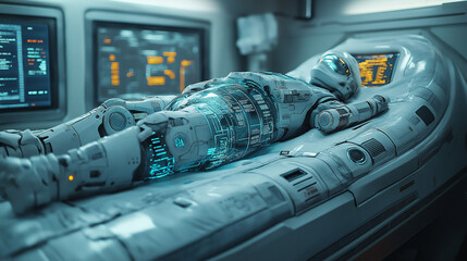 Medical scanning robot using AI to detect patient data from holographic display