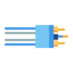 Obraz premium Flat vector illustration of an optical fiber cable connector