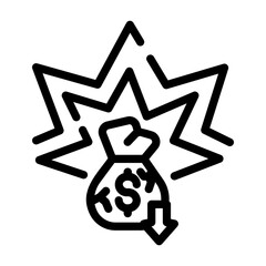 bankruptcy Line Icon