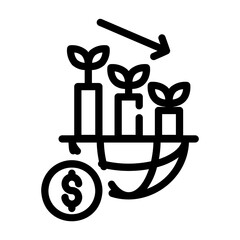 world imbalance Line Icon