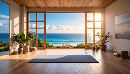 Ocean View Yoga Room: Serene Coastal Sanctuary
