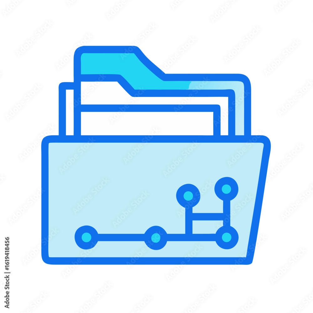 Poster digital folder with network connection on black background