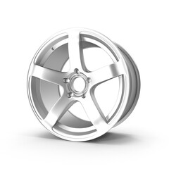 Obraz premium Silver alloy car wheel rim isolated on transparent background