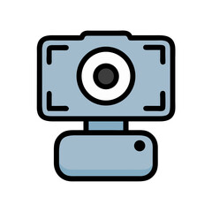 Stylized webcam illustration in a flat, modern design style