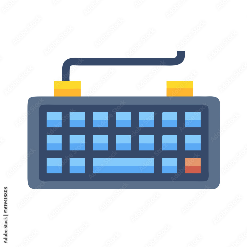 Poster stylized computer keyboard icon on a black background