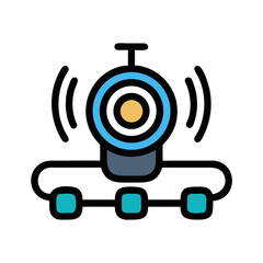 A simple webcam icon emitting wireless signal illustration