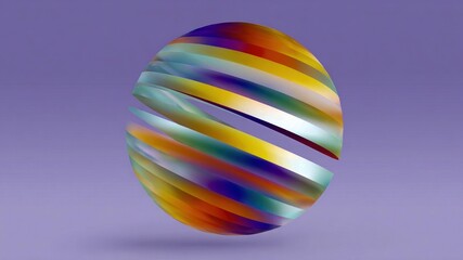 Vibrant sphere with colorful, layered stripes creates dynamic visual effect, representing concept of zero trust architecture in 5G technology