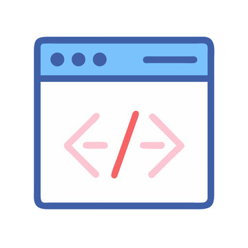 Website coding icon illustration, web development graphic