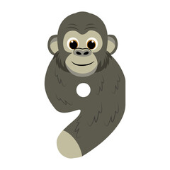 Gorilla Alphabet Illustration