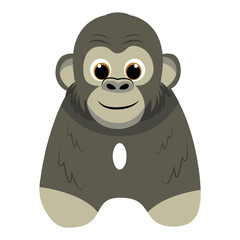 Gorilla Alphabet Illustration