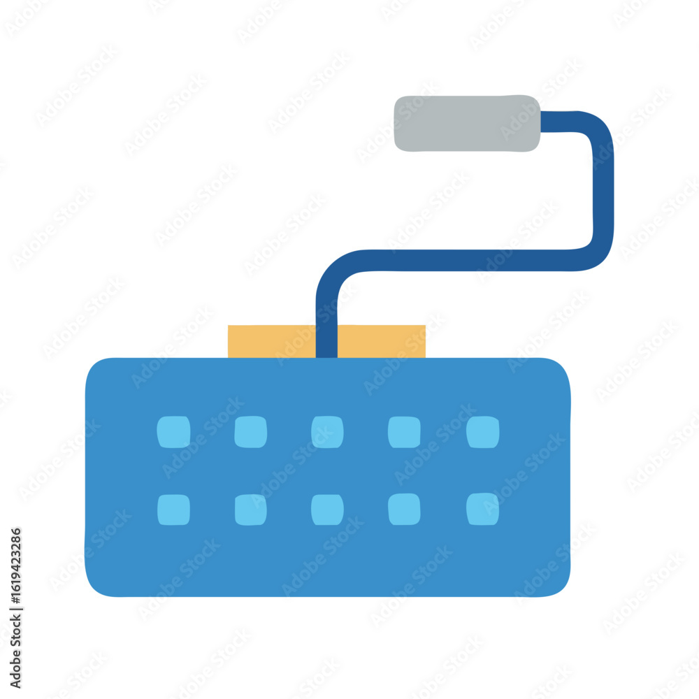 Poster stylized computer keyboard and mouse icon for web design