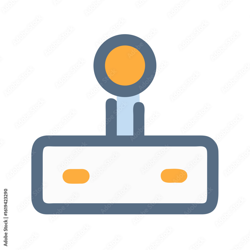 Poster stylized game controller icon with basic shapes on black