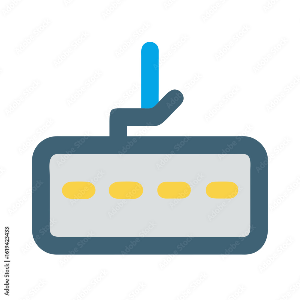 Poster router modem with signal light indicator on black background