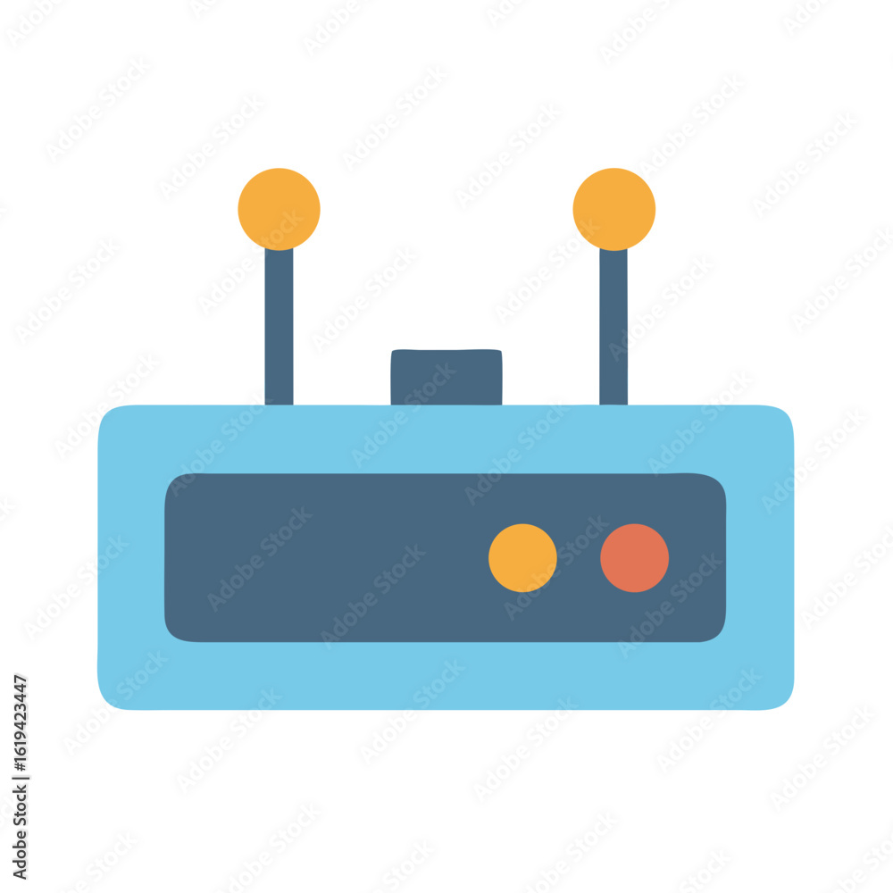 Poster retro technology flat design network router vector graphic