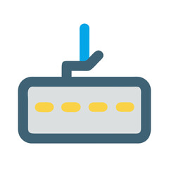 Router modem with signal light indicator on black background